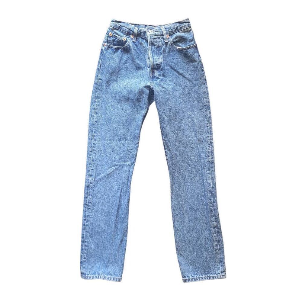 Levi's Jeans Women's 24 Blue 501 Original Fit Classic Straight Shout Out - Picture 3 of 5